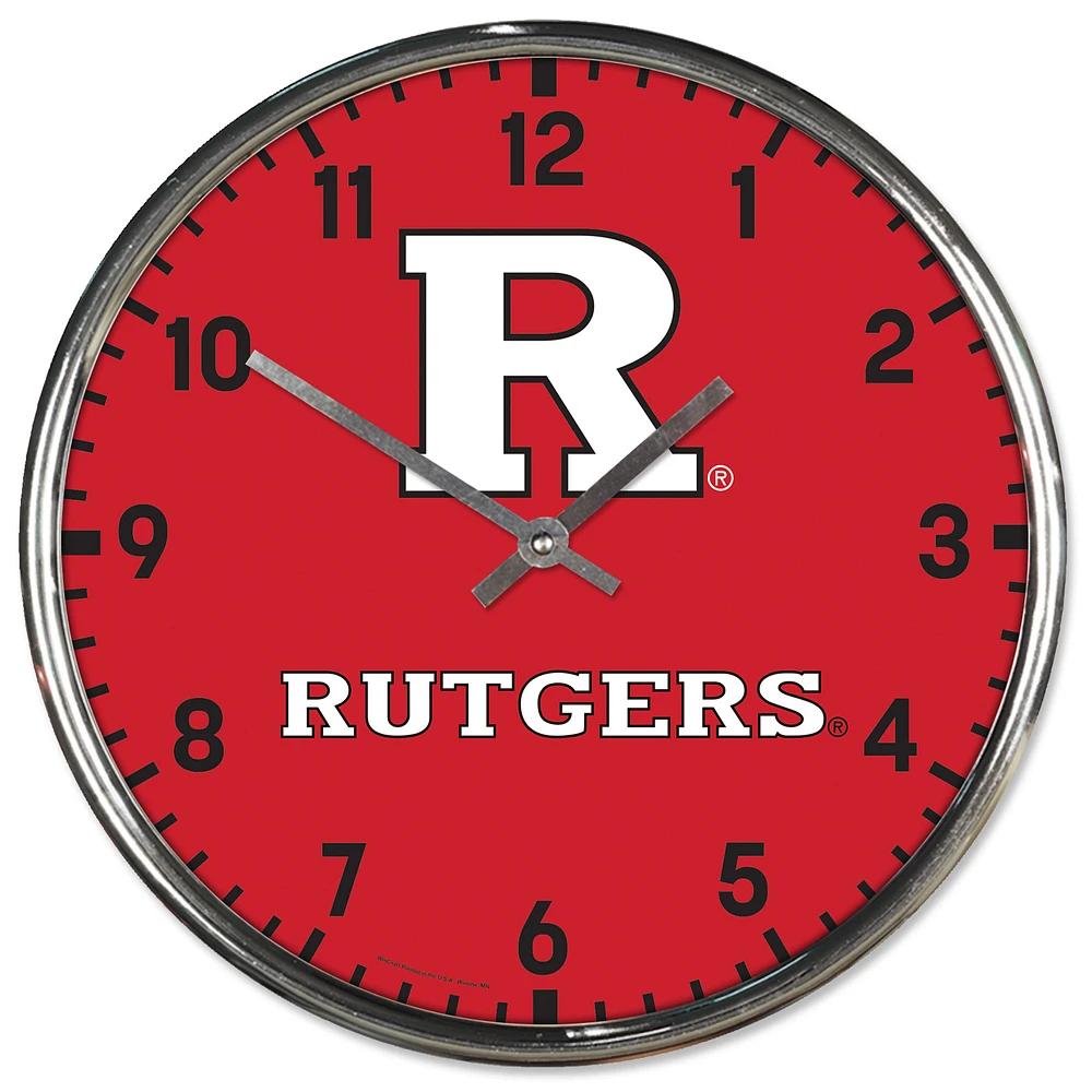 WinCraft Rutgers Scarlet Knights Chrome Wall Clock