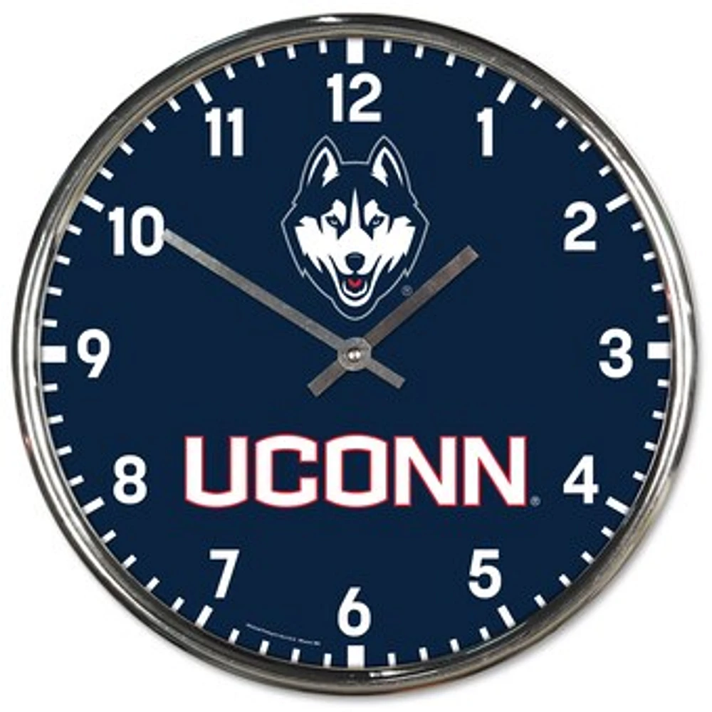 WinCraft UConn Huskies Chrome Wall Clock