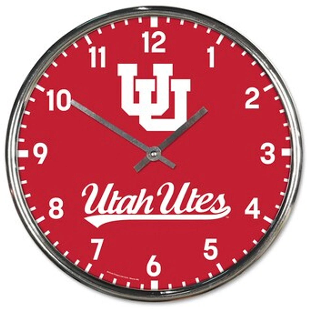 WinCraft Utah Utes Chrome Wall Clock