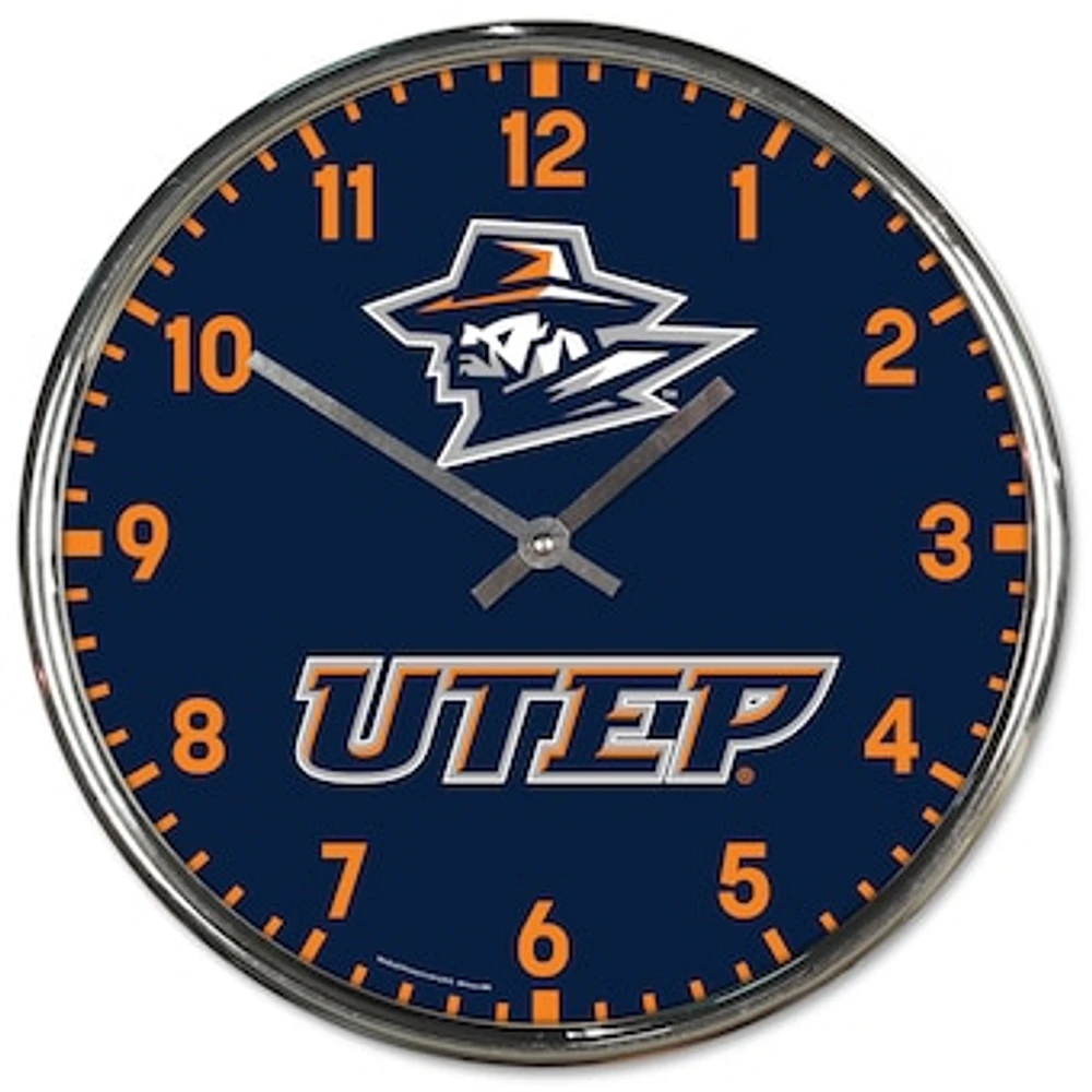 WinCraft UTEP Miners Chrome Wall Clock