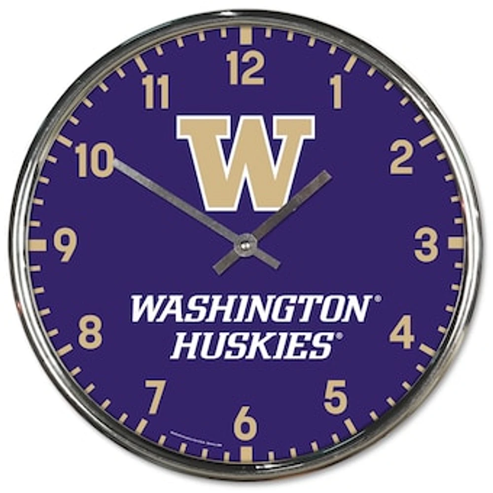 WinCraft Washington Huskies Chrome Wall Clock