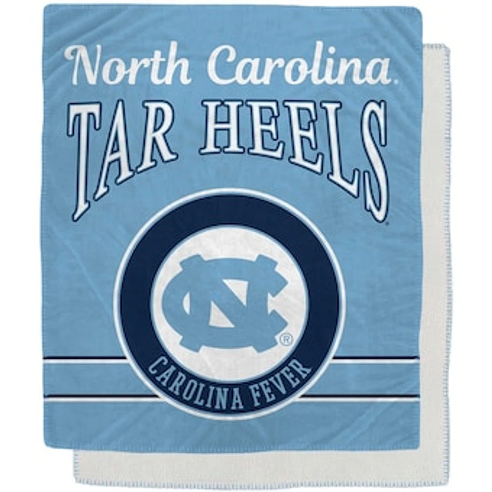 North Carolina Tar Heels 50" x 60" Retro Emblem Flannel Fleece Sherpa Blanket