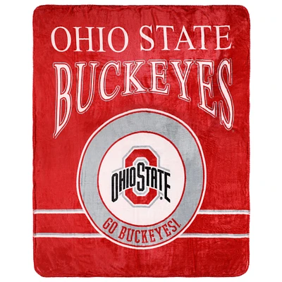 Ohio State Buckeyes 50" x 60" Retro Emblem Flannel Fleece Sherpa Blanket