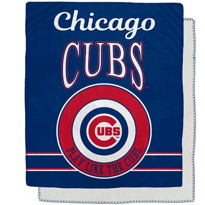 Chicago Cubs 50" x 60" Retro Emblem Flannel Fleece Sherpa Blanket