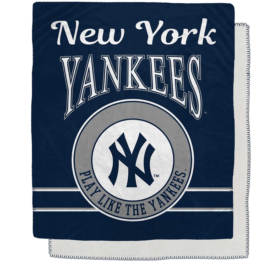 New York Yankees 50" x 60" Retro Emblem Flannel Fleece Sherpa Blanket