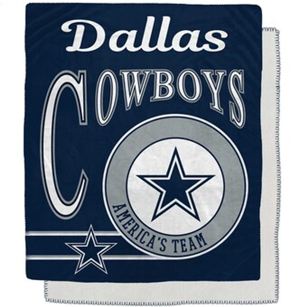 Dallas Cowboys 50" x 60" Retro Emblem Flannel Fleece Sherpa Blanket