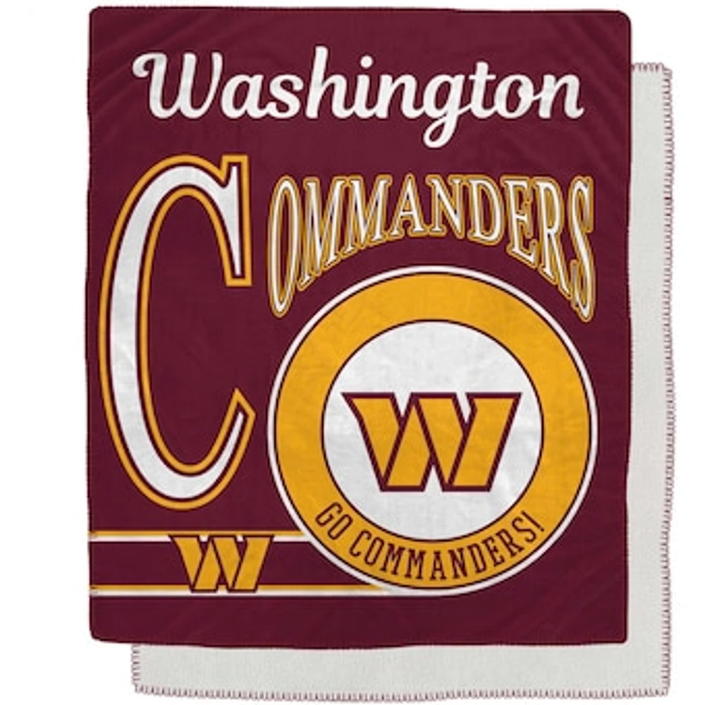 Washington Commanders 50" x 60" Retro Emblem Flannel Fleece Sherpa Blanket