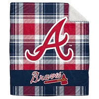 Pegasus Atlanta Braves 50" x 60" Plaid Flannel Sherpa Plush Blanket