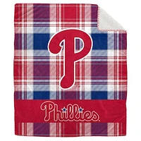 Pegasus Philadelphia Phillies 50" x 60" Plaid Flannel Sherpa Plush Blanket