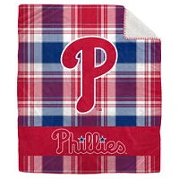 Pegasus Philadelphia Phillies 50" x 60" Plaid Flannel Sherpa Plush Blanket