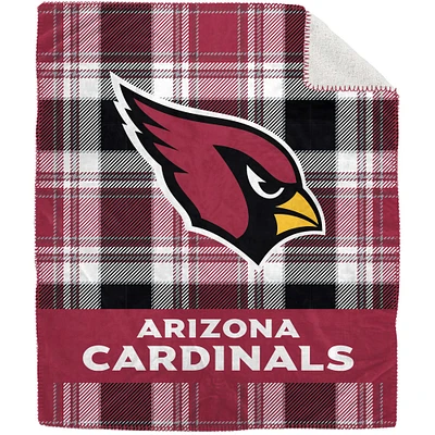 Pegasus Arizona Cardinals 50" x 60" Plaid Flannel Sherpa Plush Blanket