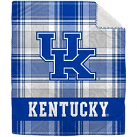 Pegasus Kentucky Wildcats 50" x 60" Plaid Flannel Sherpa Plush Blanket