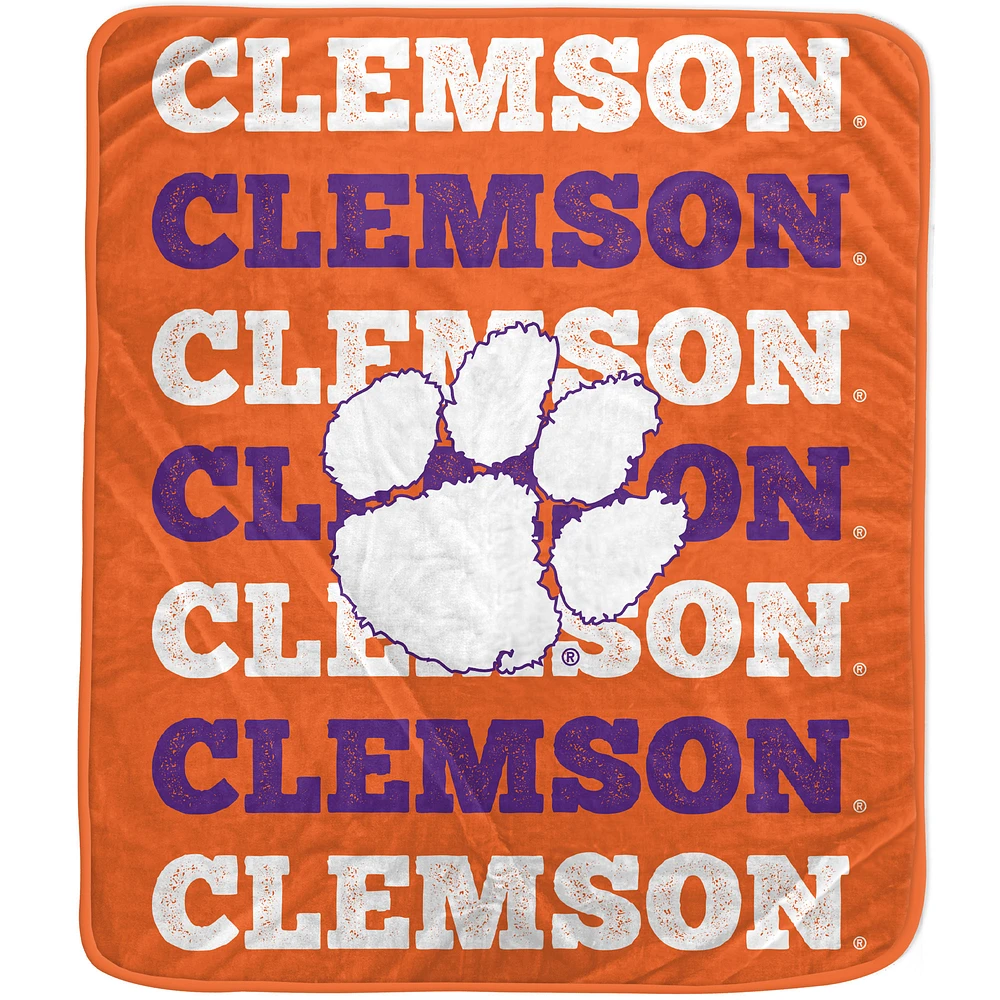 Pegasus Clemson Tigers 60'' x 70'' Logo Wordmark Plush Blanket