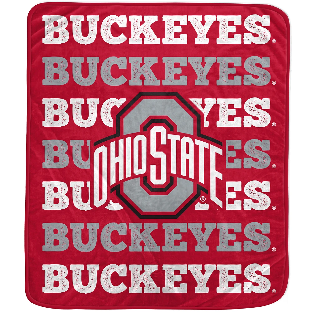 Pegasus Ohio State Buckeyes 60'' x 70'' Logo Wordmark Plush Blanket