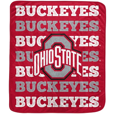 Pegasus Ohio State Buckeyes 60'' x 70'' Logo Wordmark Plush Blanket