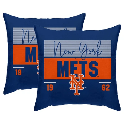 Pegasus New York Mets 18" x 18" Statement Script Duck Cloth Decor Pillow Covers