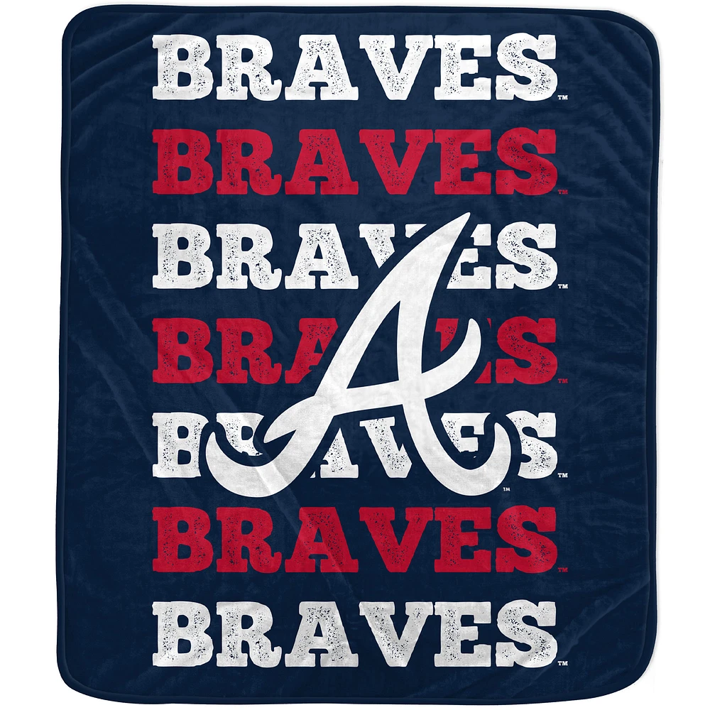 Pegasus Atlanta Braves 60'' x 70'' Logo Wordmark Plush Blanket