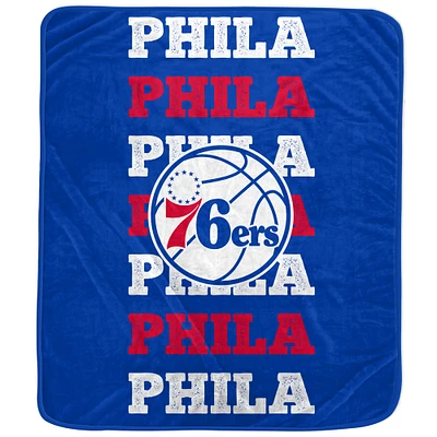 Pegasus Philadelphia 76ers 60'' x 70'' Logo Wordmark Plush Blanket