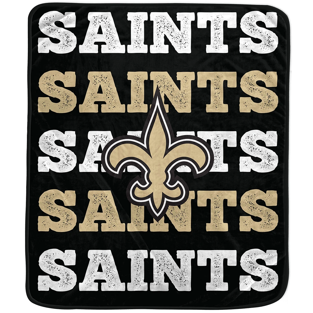 Pegasus New Orleans Saints 60'' x 70'' Logo Wordmark Plush Blanket