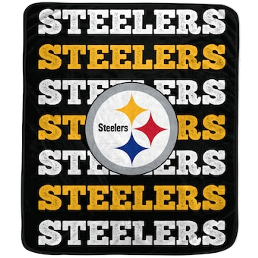 Pegasus Pittsburgh Steelers 60'' x 70'' Logo Wordmark Plush Blanket