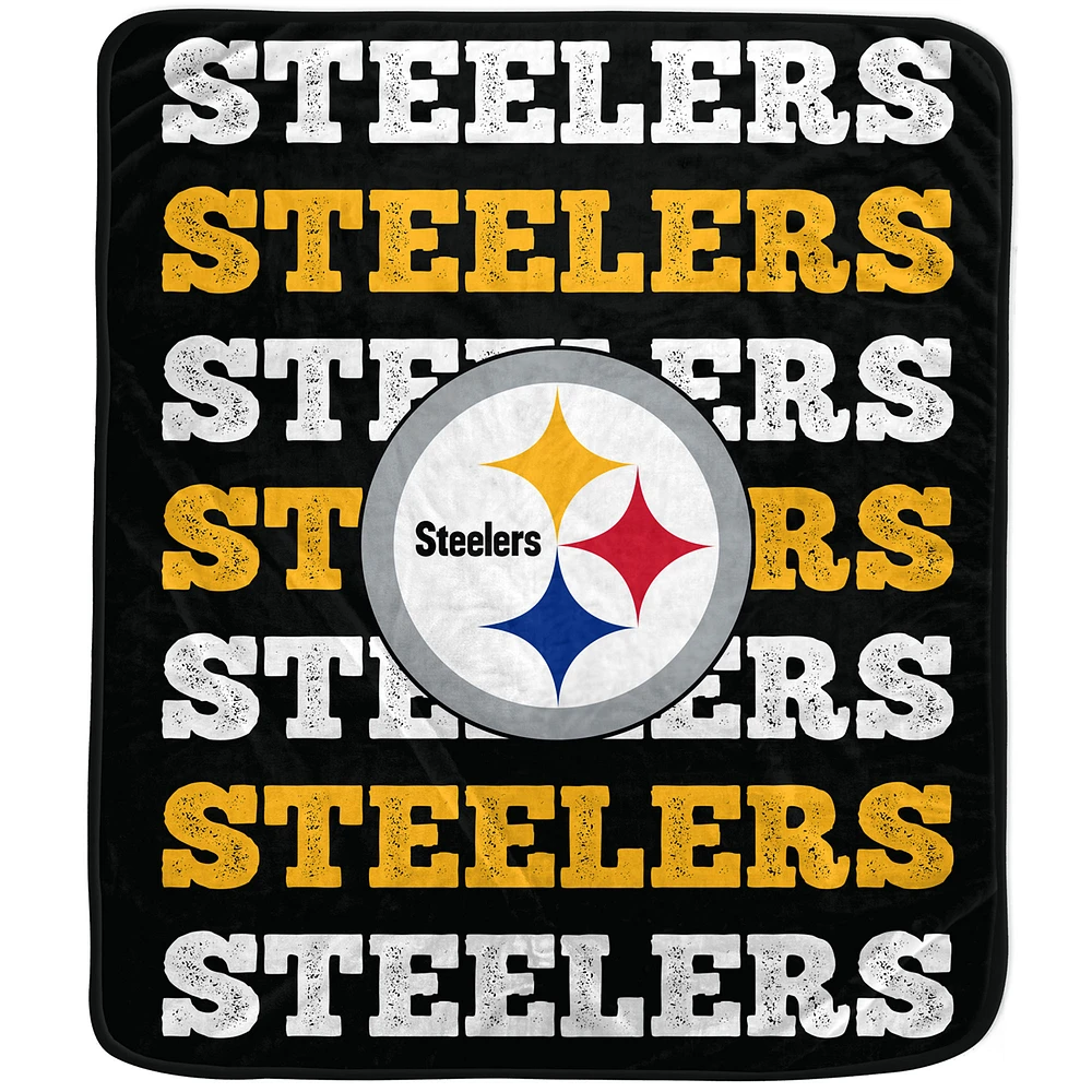 Pegasus Pittsburgh Steelers 60'' x 70'' Logo Wordmark Plush Blanket