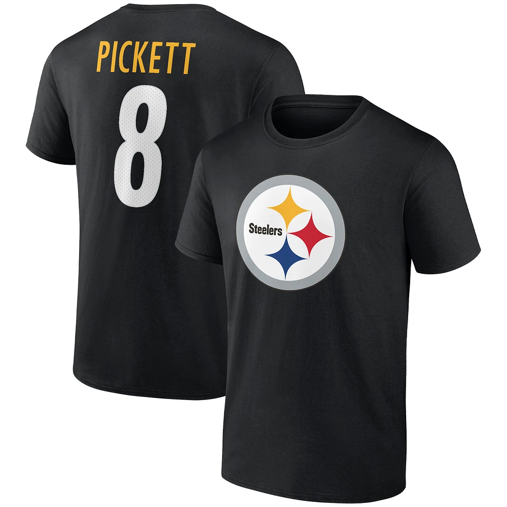 Men's Fanatics Kenny Pickett Black Pittsburgh Steelers Player Icon Name & Number T-Shirt