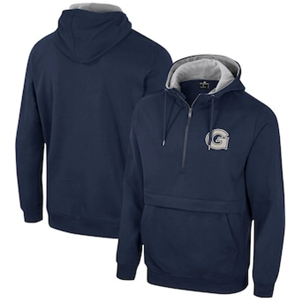 Men's Colosseum Navy Georgetown Hoyas Team Half-Zip Pullover Hoodie