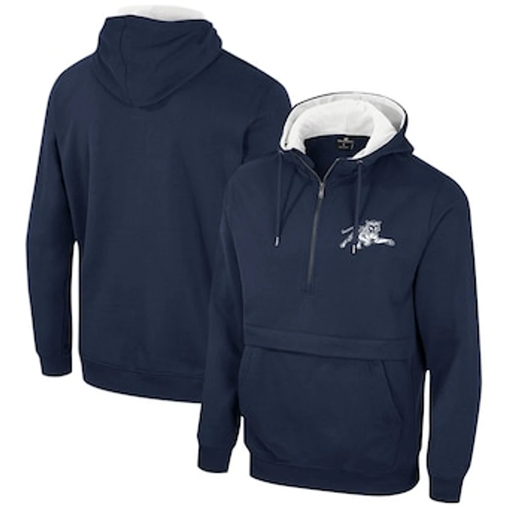 Men's Colosseum Navy Jackson State Tigers Team Half-Zip Pullover Hoodie