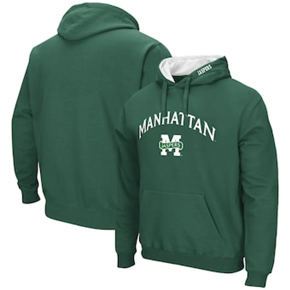 Men's Colosseum Green Manhattan Jaspers Isle Pullover Hoodie