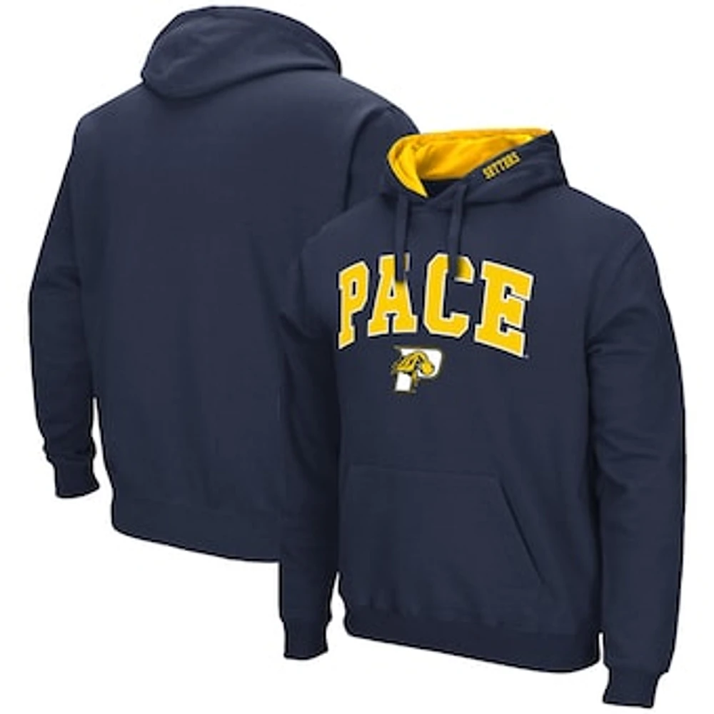 Men's Colosseum Blue Pace University Setters Isle Pullover Hoodie