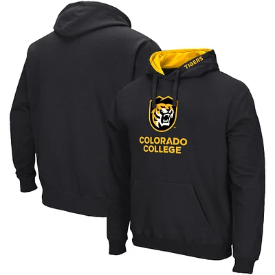 Men's Colosseum Black Colorado College Tigers Isle Pullover Hoodie