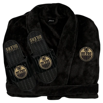 Men's ISlide Black Edmonton Oilers Robe & Slide Set