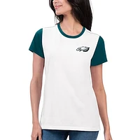 Women's G-III 4Her by Carl Banks White/Midnight Green Philadelphia Eagles Fashion Illustration T-Shirt