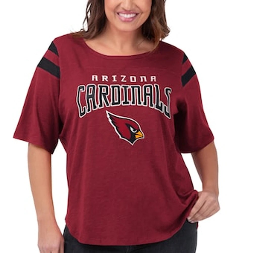 Women's G-III 4Her by Carl Banks Cardinal Arizona Cardinals Plus Linebacker T-Shirt