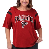 Women's G-III 4Her by Carl Banks Red Atlanta Falcons Plus Linebacker T-Shirt