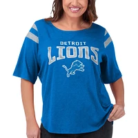 Women's G-III 4Her by Carl Banks Royal Detroit Lions Plus Linebacker T-Shirt