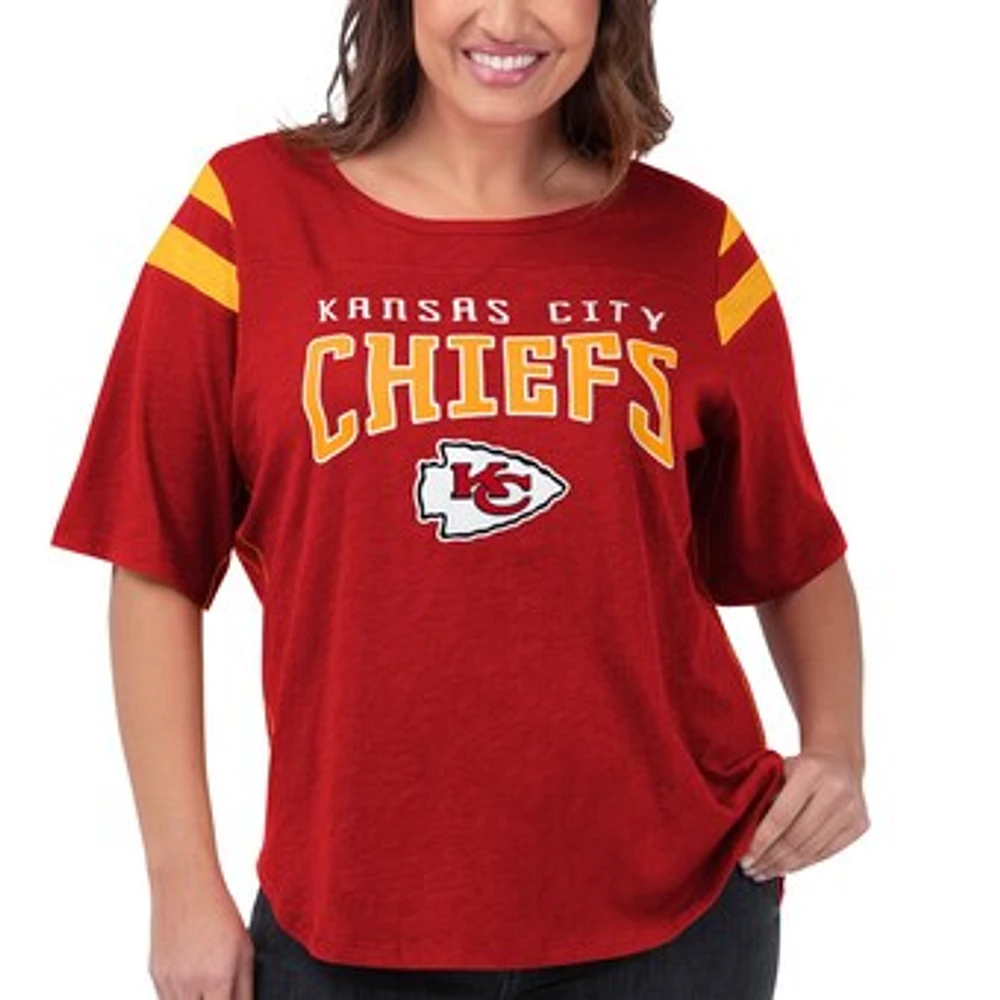 Women's G-III 4Her by Carl Banks Red Kansas City Chiefs Plus Linebacker T-Shirt