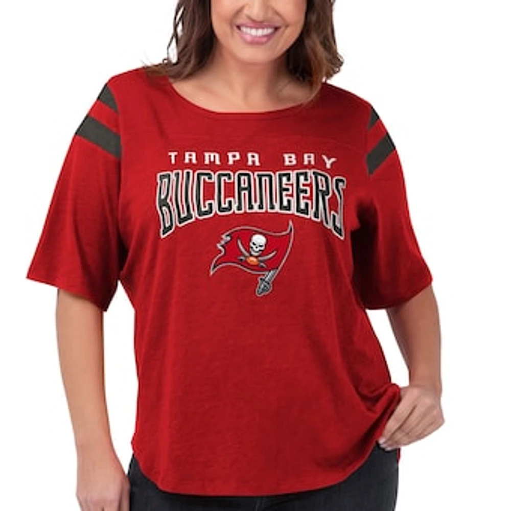 Women's G-III 4Her by Carl Banks Red Tampa Bay Buccaneers Plus Linebacker T-Shirt