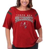 Women's G-III 4Her by Carl Banks Red Tampa Bay Buccaneers Plus Linebacker T-Shirt