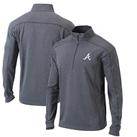 Men's Columbia  Heather Gray Atlanta Braves Omni-Wick Shotgun Quarter-Zip Pullover Top