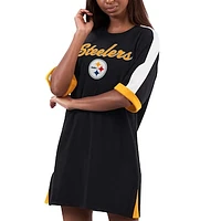 Women's G-III 4Her by Carl Banks Black Pittsburgh Steelers Flag Sneaker Dress