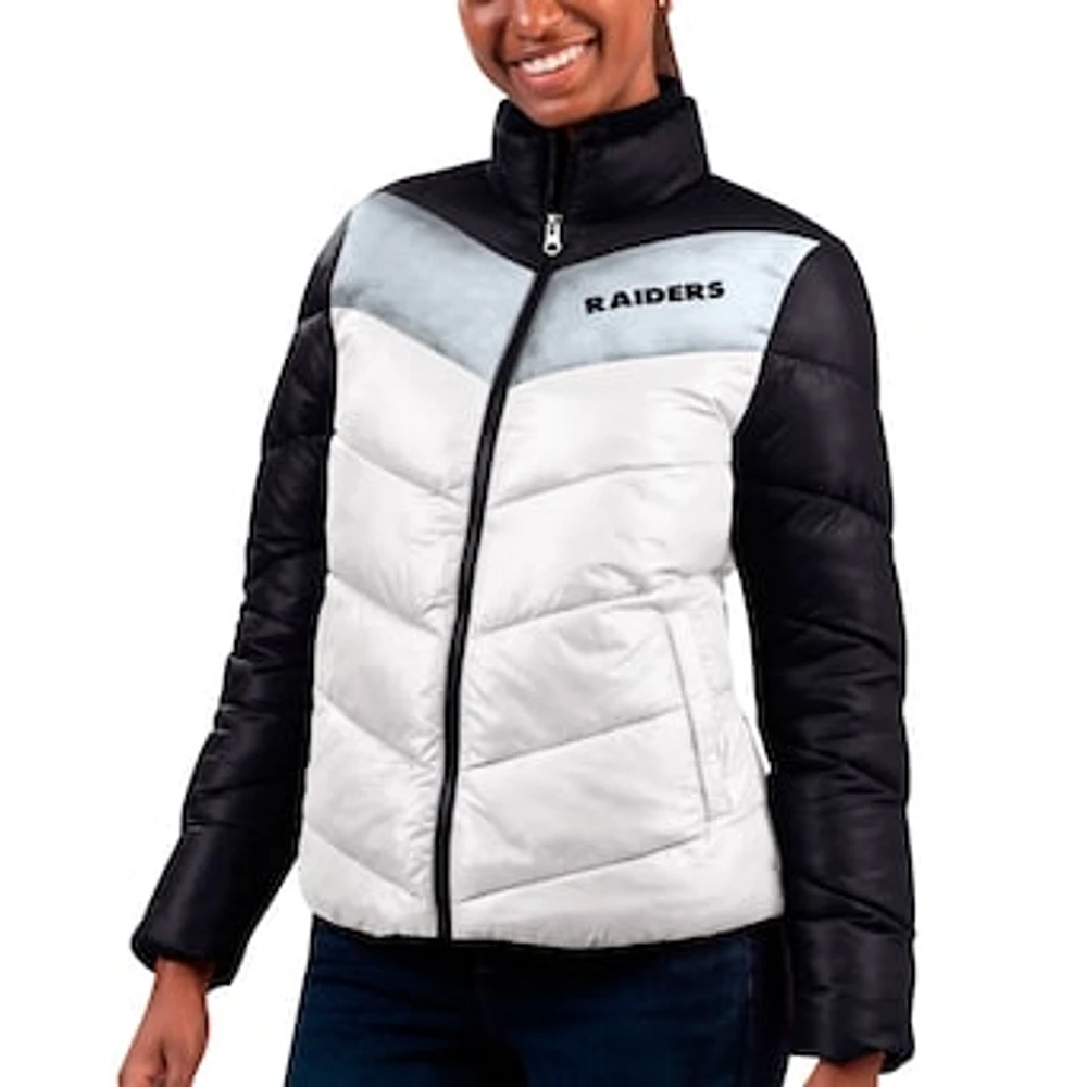 Women's G-III 4Her by Carl Banks  White/Black Las Vegas Raiders New Star Quilted Full-Zip Jacket