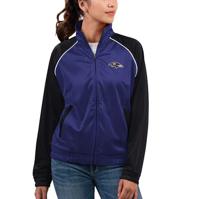 Women's G-III 4Her by Carl Banks Purple Baltimore Ravens Showup Fashion Dolman Full-Zip Track Jacket