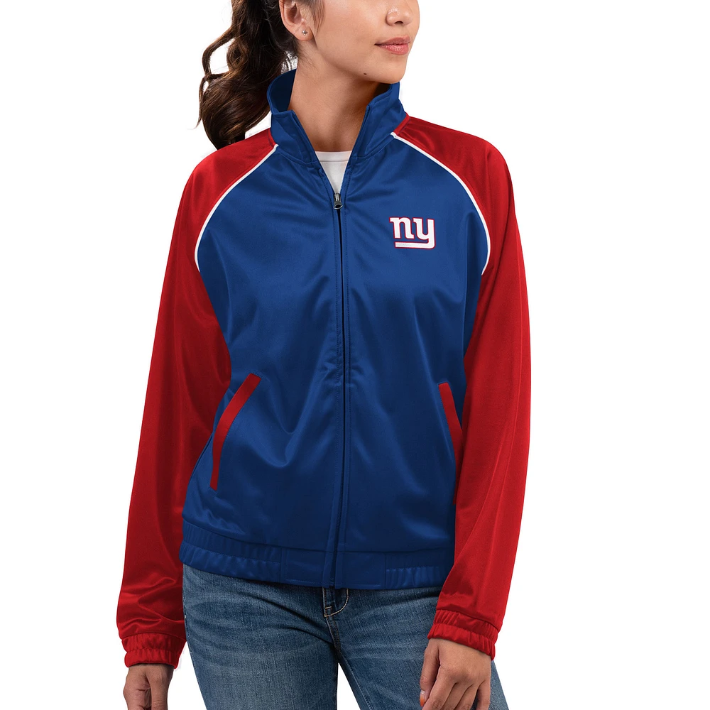 Women's G-III 4Her by Carl Banks Royal New York Giants Showup Fashion Dolman Full-Zip Track Jacket