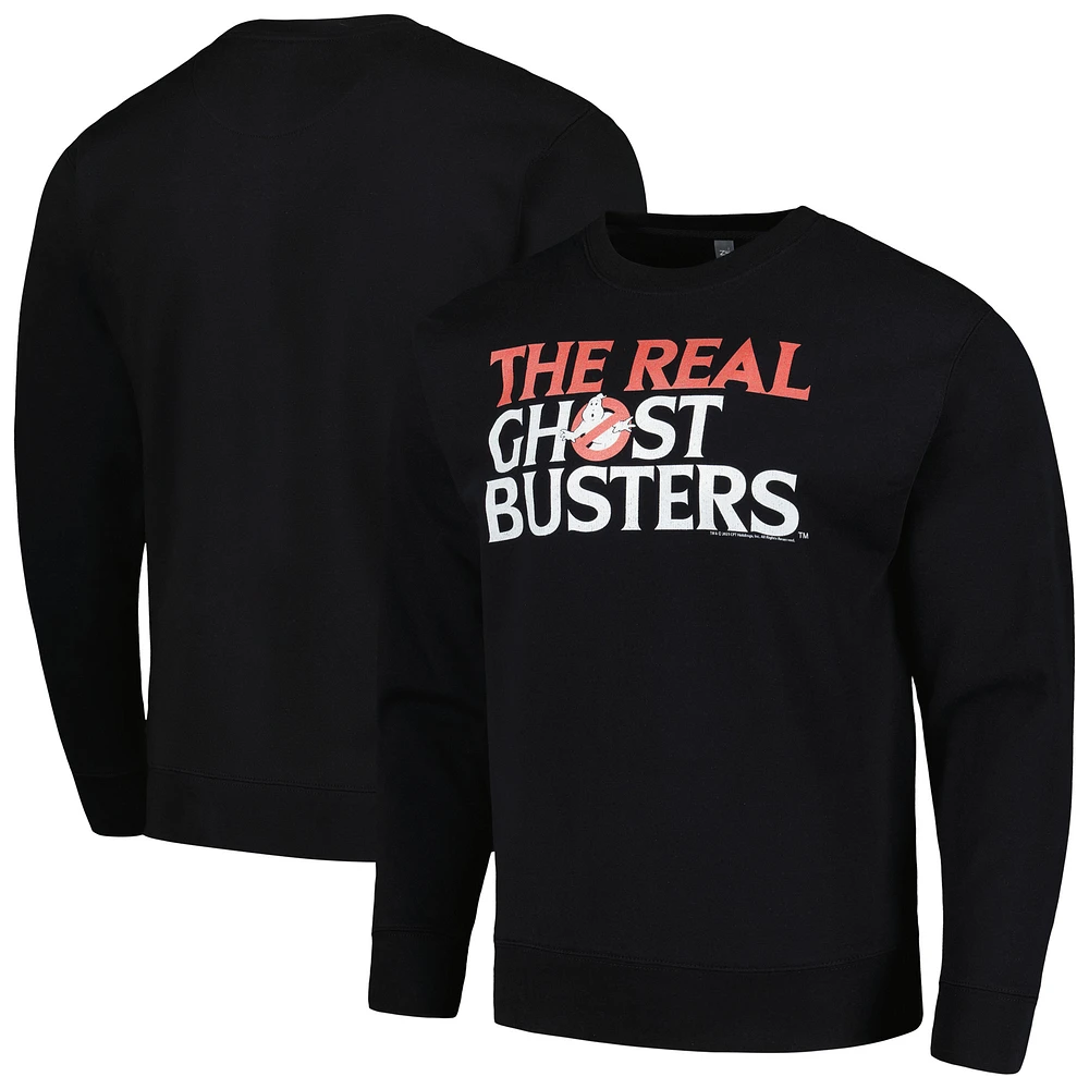 Men's Black The Real Ghostbusters Logo Pullover Sweatshirt