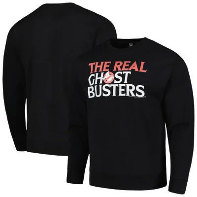 Men's Black The Real Ghostbusters Logo Pullover Sweatshirt