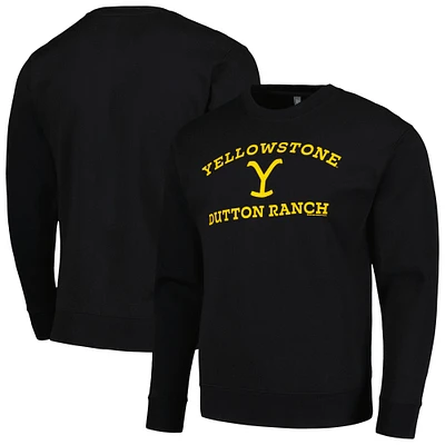 Men's Black Yellowstone Logo Pullover Sweatshirt