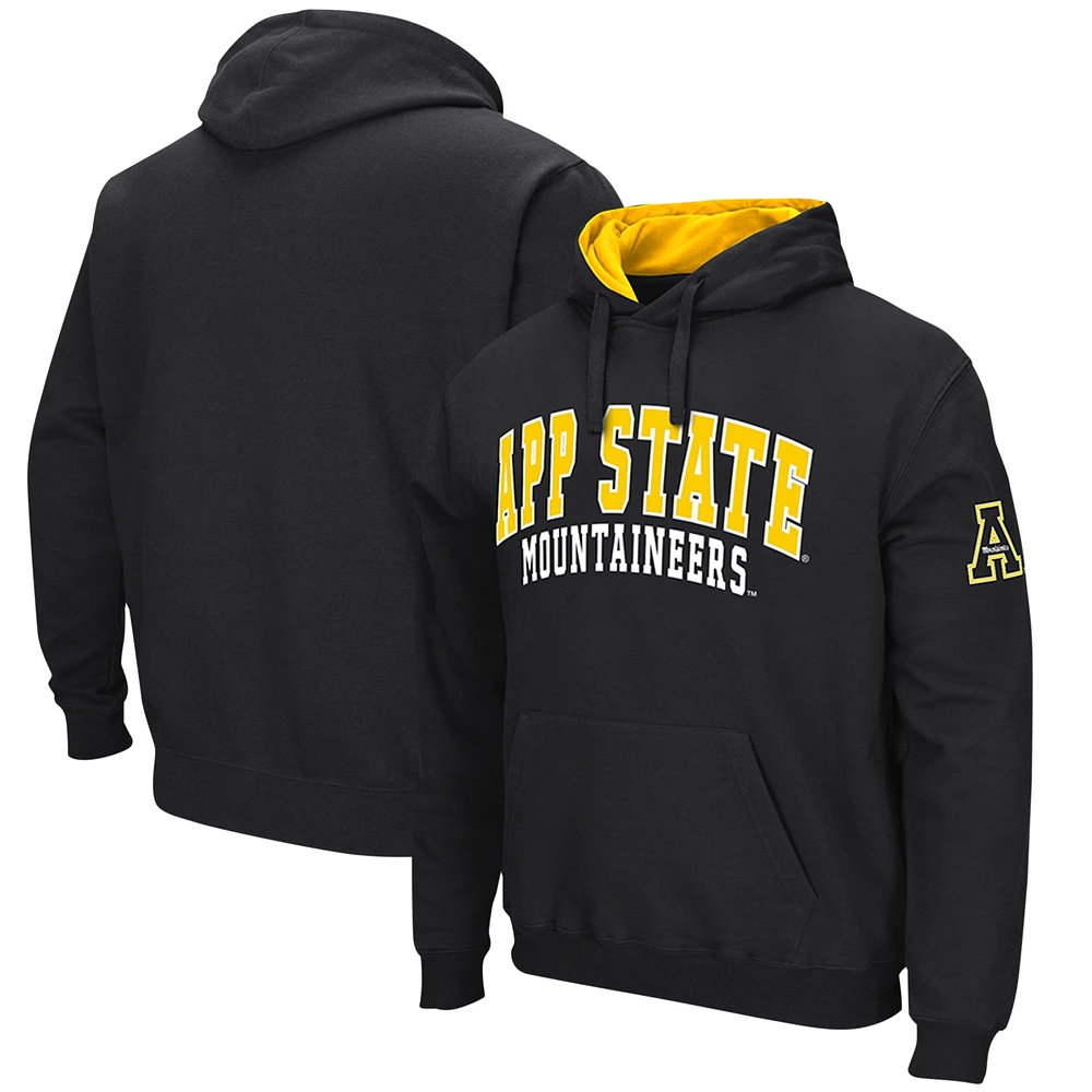 Men's Colosseum Black Appalachian State Mountaineers Double Arch Pullover Hoodie