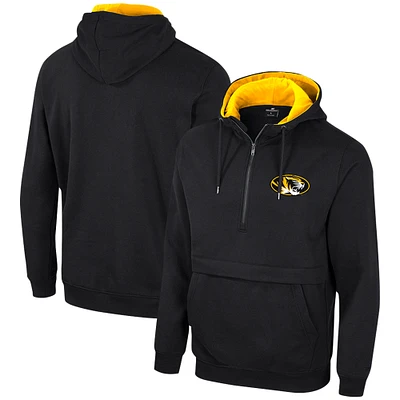 Men's Colosseum Black Missouri Tigers Half-Zip Hoodie