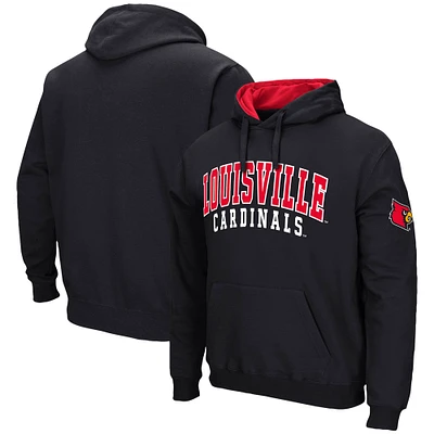 Men's Colosseum Black Louisville Cardinals Double Arch Pullover Hoodie